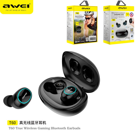 AWEI Cuffie Led Wireless Black