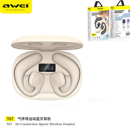 AWEI Beige Cuffie Wireless