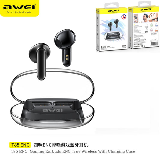 AWEI Nero Bianco Cuffie Bluetooth Per Giochi Con Cancellazione Del Rumore