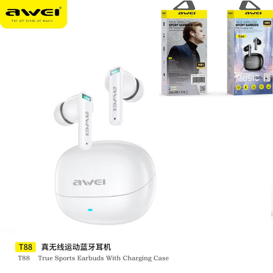 AWEI Auricolare Sportivo True Wireless White