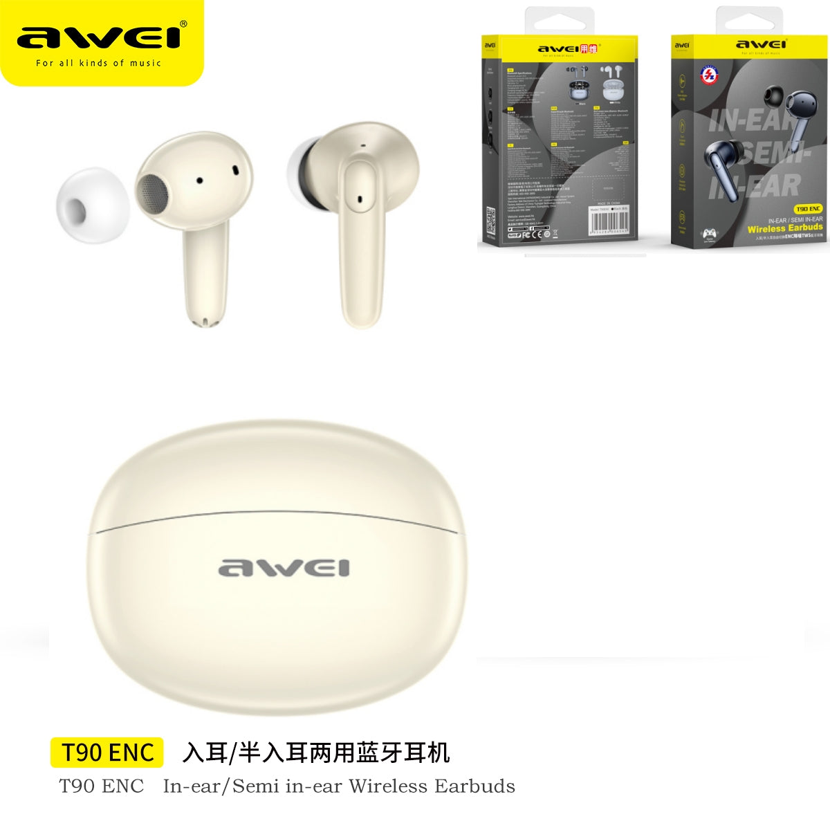 AWEI Auricolare In Ear/Open Ear Doppia Funzionalità