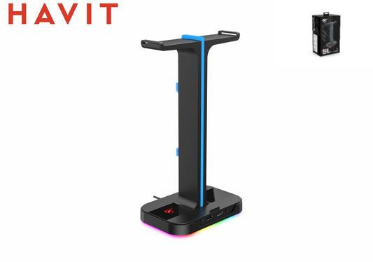 HAVIT Supporto Cuffie Da Gaming Con 2 Usb E 7 Regolazioni Luci