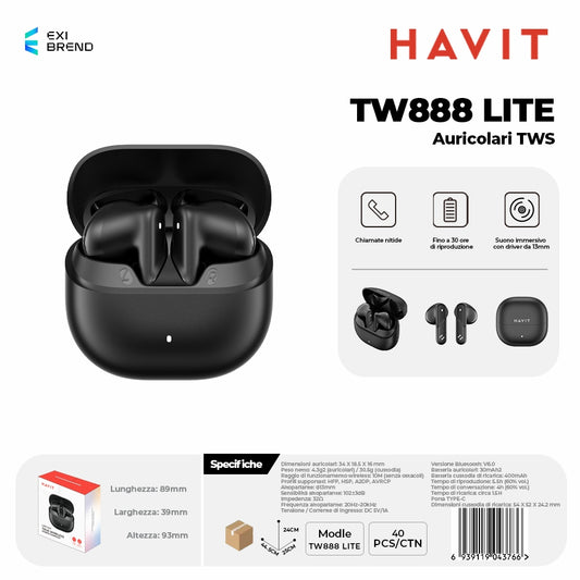 HAVIT TW888 LITE Auricolari Bluetooth TWS