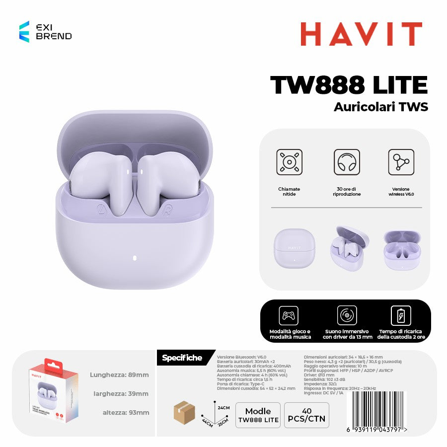HAVIT TW888 LITE Auricolari Bluetooth TWS