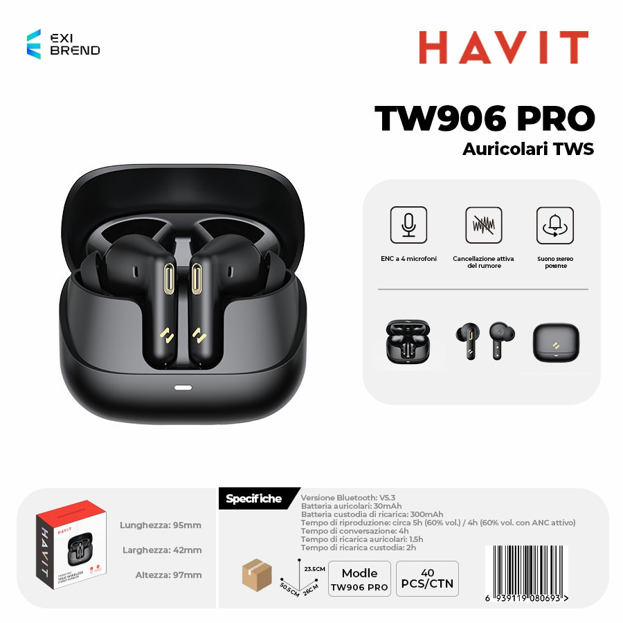 HAVIT TW906 PRO Auricolari Bluetooth TWS