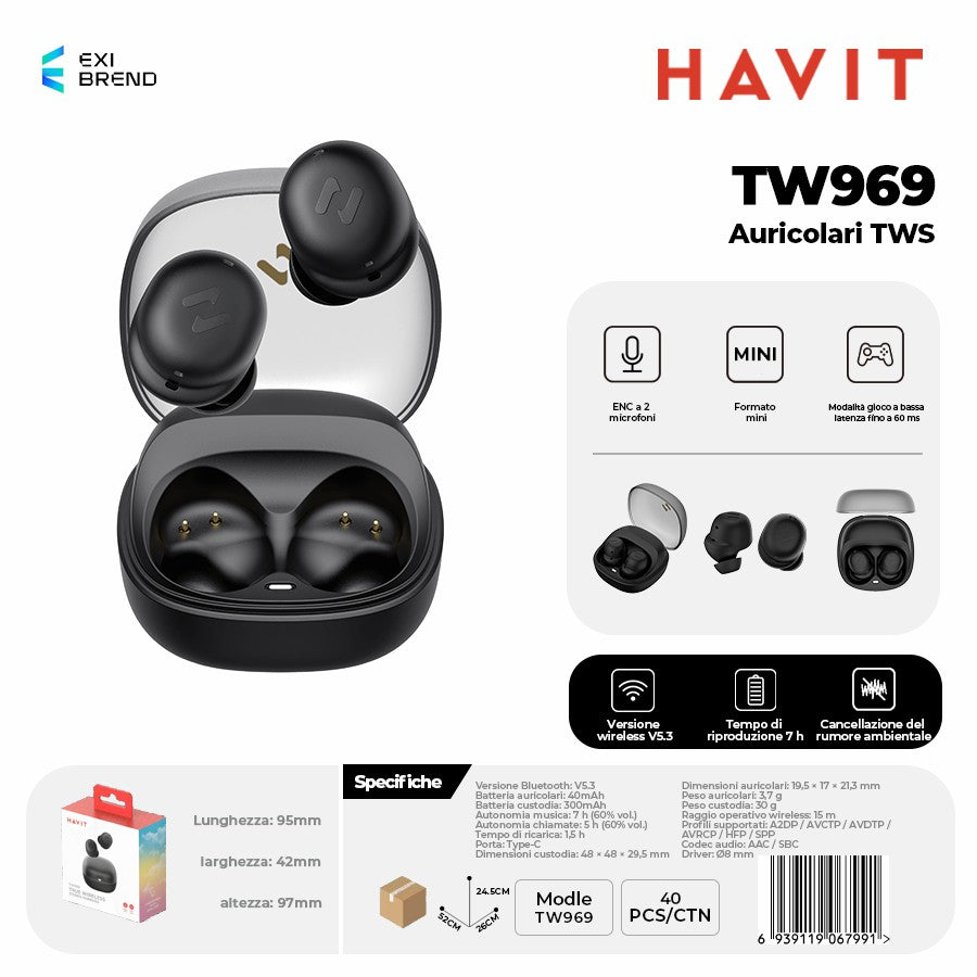 HAVIT TW969 Auricolari Bluetooth TWS