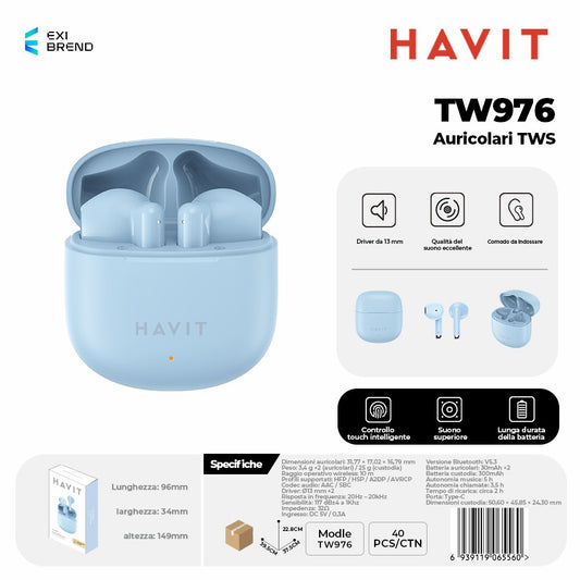 HAVIT TW976 Auricolari Bluetooth TWS