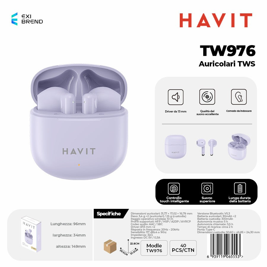 HAVIT TW976 Auricolari Bluetooth TWS
