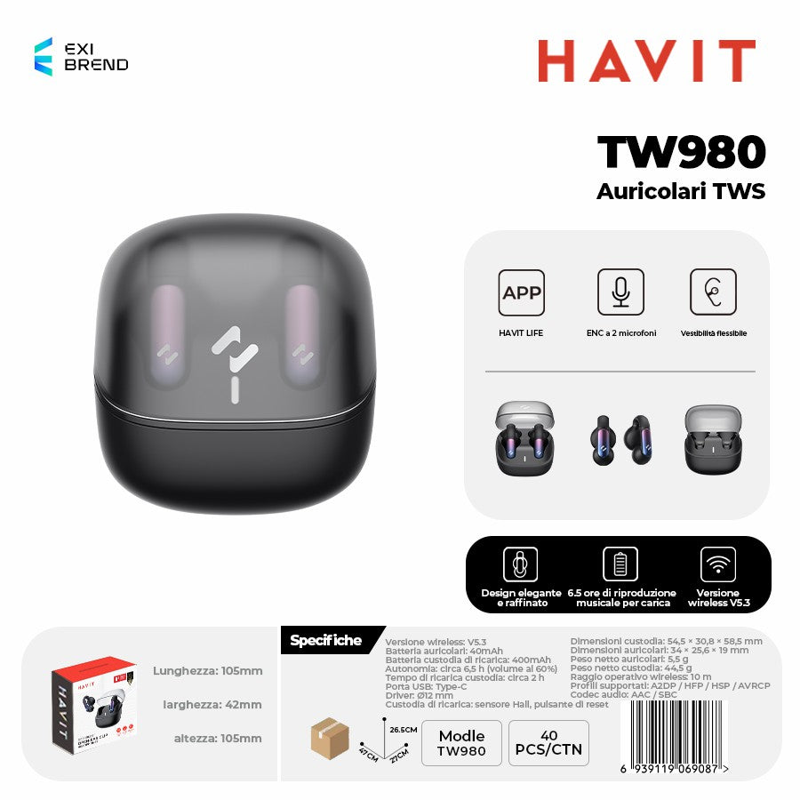 HAVIT TW980 Auricolari Bluetooth TWS