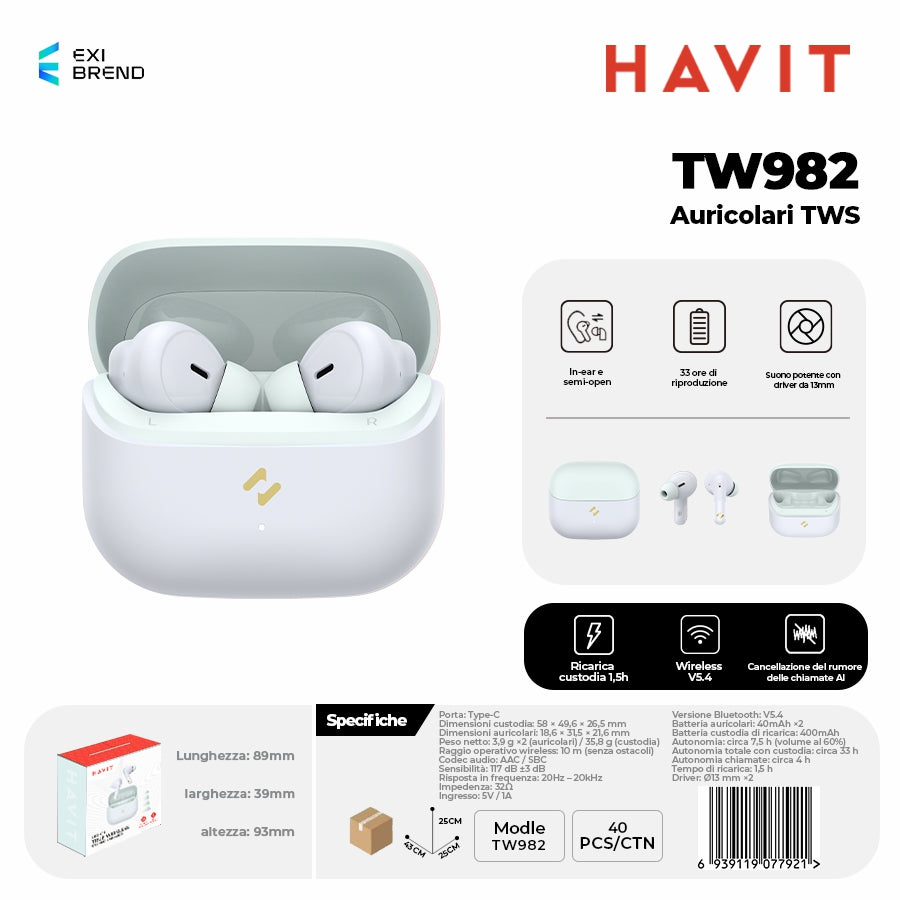 HAVIT TW982 Auricolari Bluetooth TWS