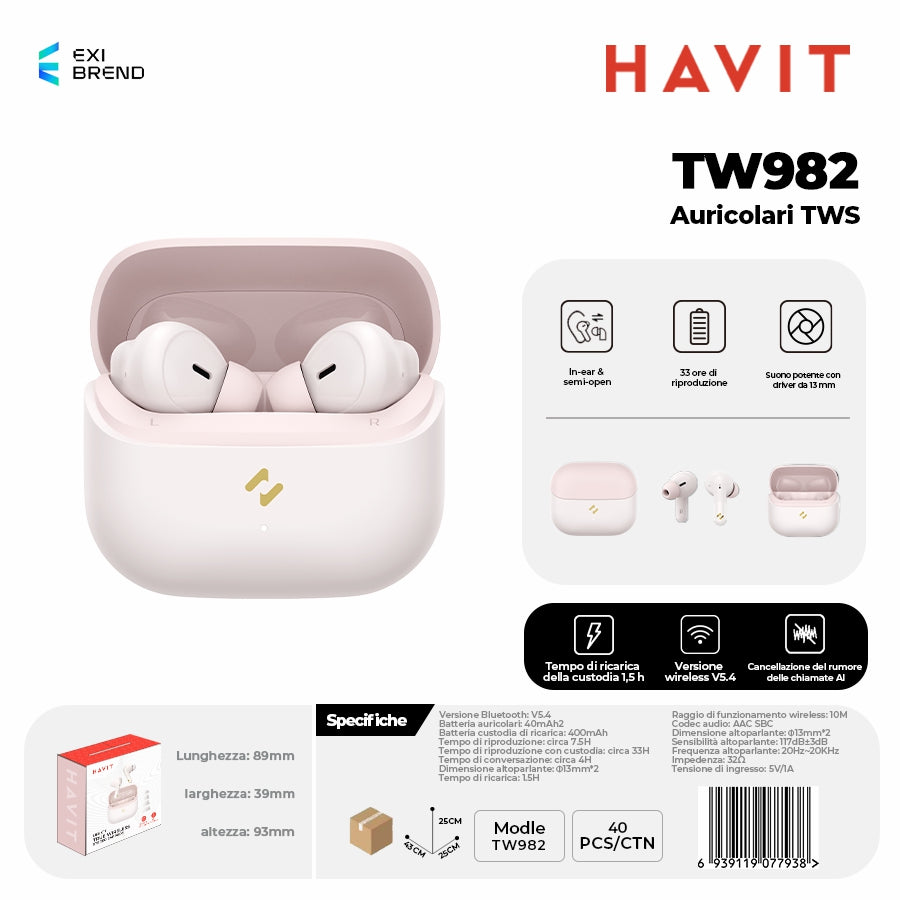 HAVIT TW982 Auricolari Bluetooth TWS