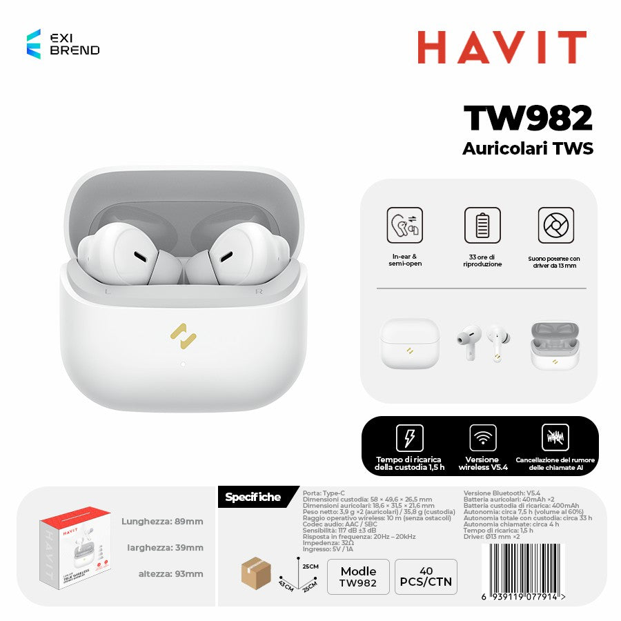 HAVIT TW982 Auricolari Bluetooth TWS