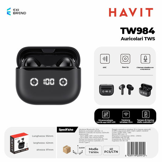 HAVIT TW984 Auricolari Bluetooth TWS