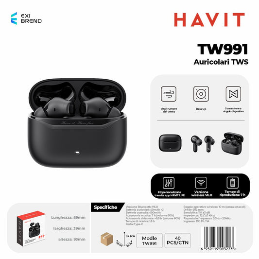 HAVIT TW991 Auricolari Bluetooth TWS