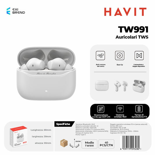 HAVIT TW991 Auricolari Bluetooth TWS