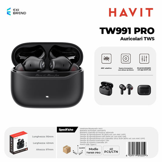 HAVIT TW991 PRO Auricolari Bluetooth TWS