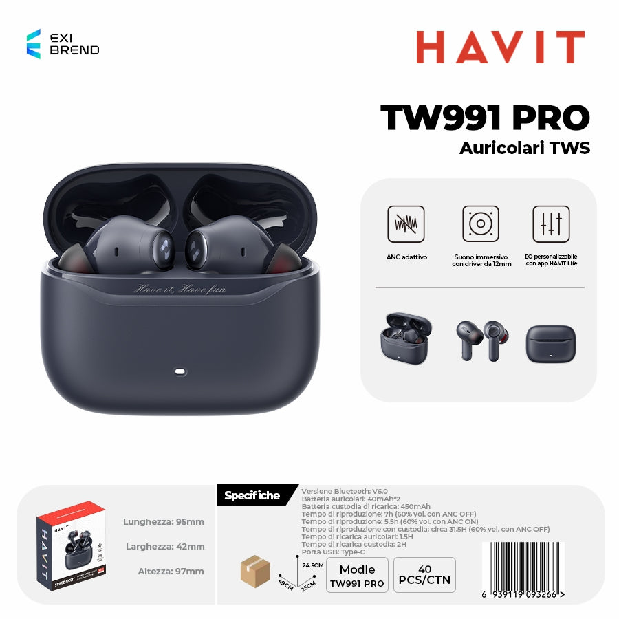 HAVIT TW991 PRO Auricolari Bluetooth TWS