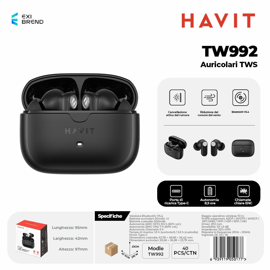 HAVIT TW992 Auricolari Bluetooth TWS
