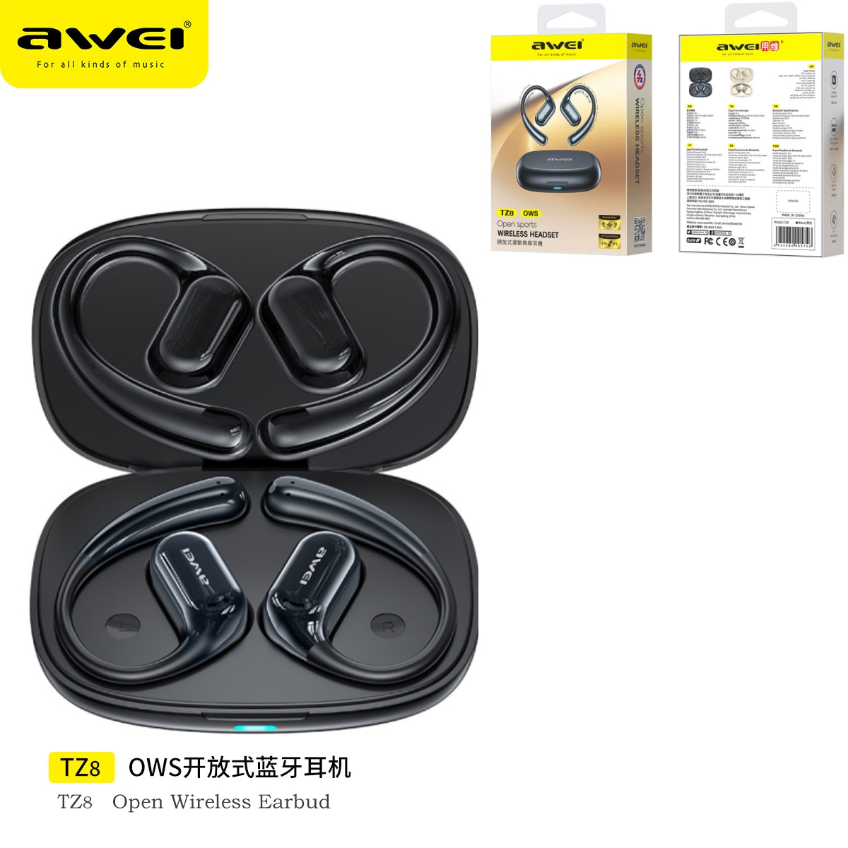 AWEI Cuffie Wireless Open Ear