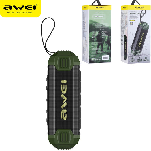 AWEI Cassa Impermeabile Ipx4 Portatile Verde