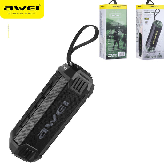 AWEI Cassa Impermeabile Ipx4 Portatile Bluetooth Nero