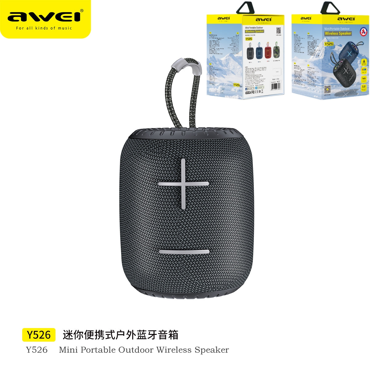 AWEI Cassa Portatile Bluetooth Nero