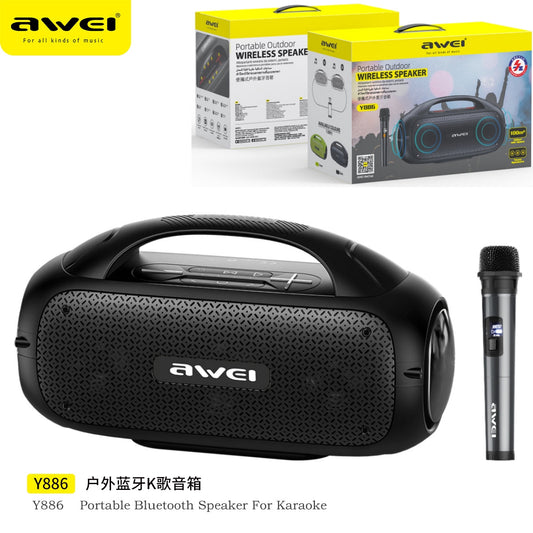 AWEI Cassa Con Microfono Esterno Bluetooth Nero