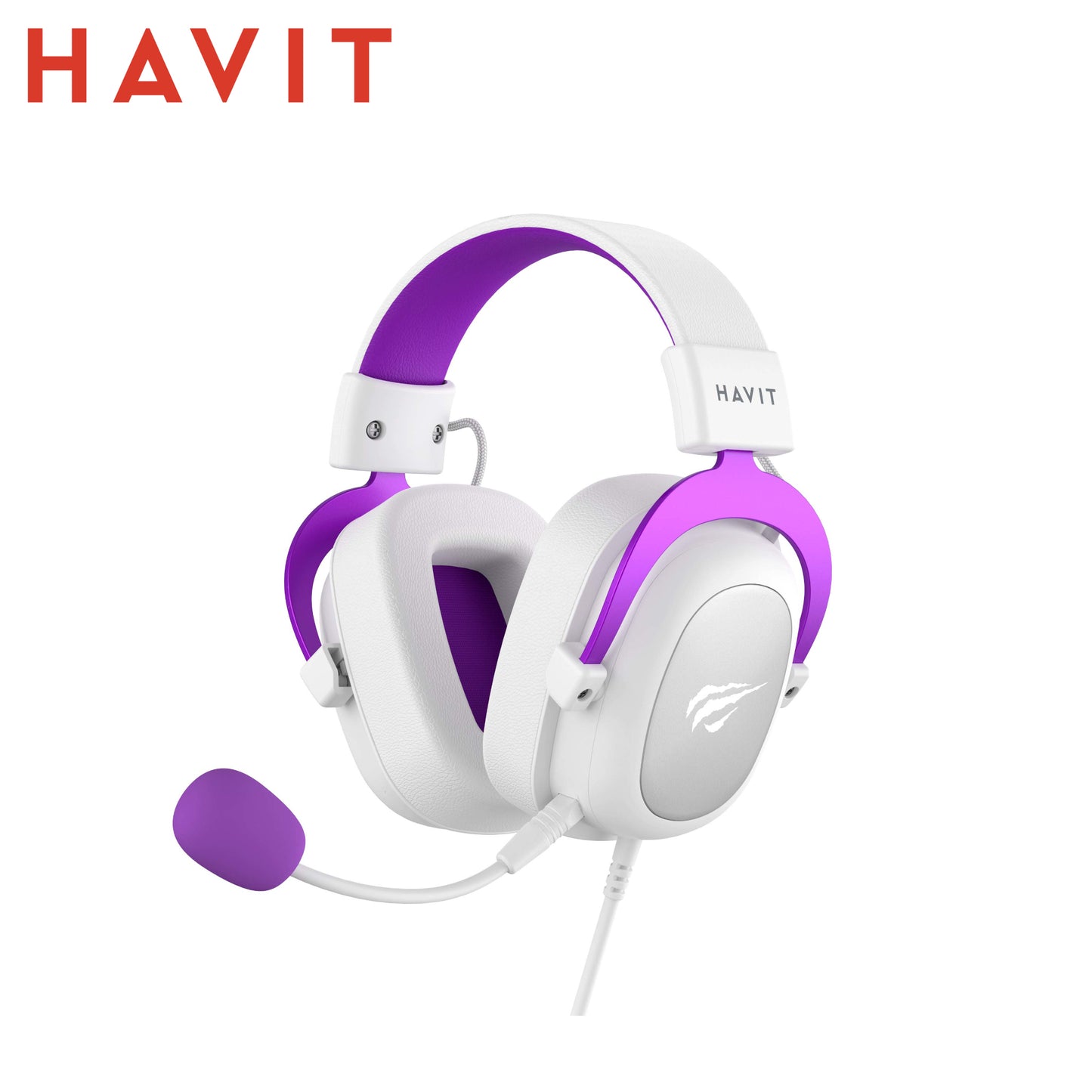 HAVIT H2002D-WP – Cuffie da Gaming Over-Ear 53 mm – Bianco/Viola