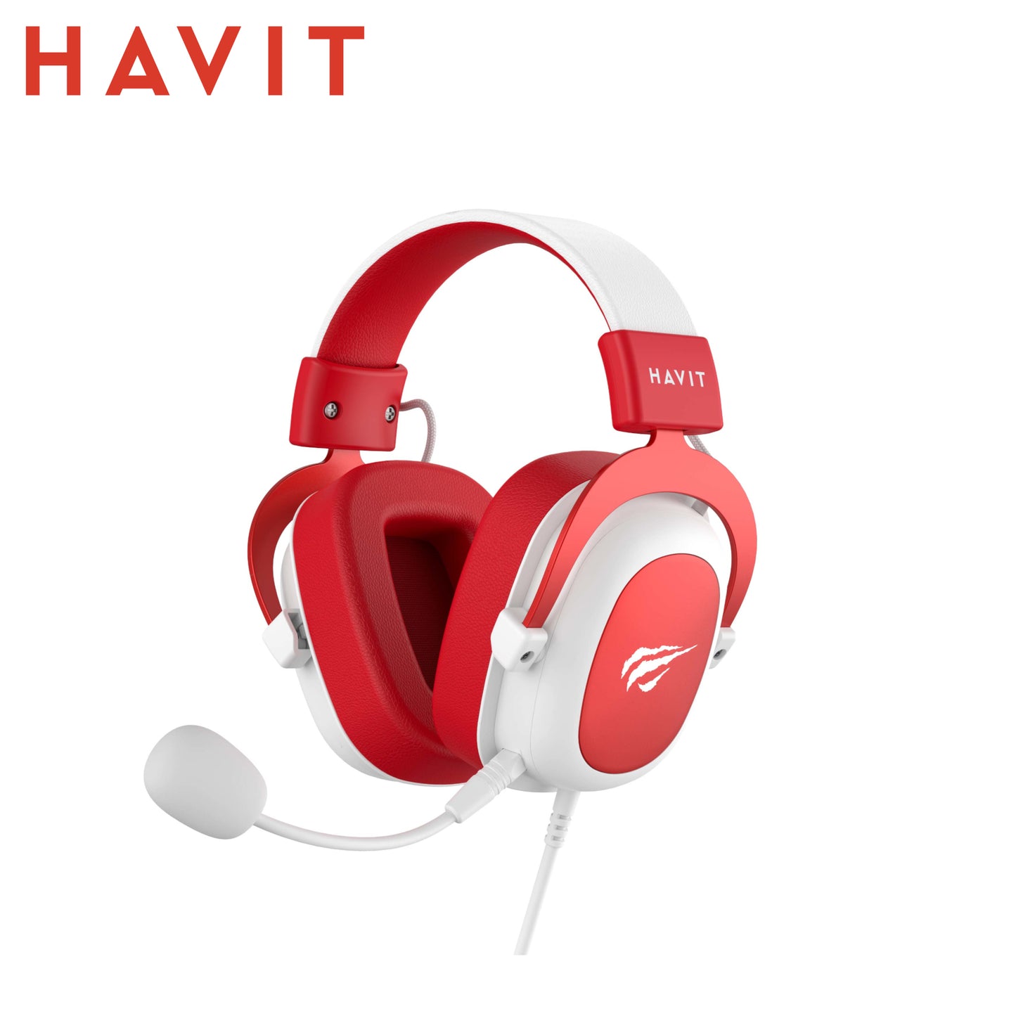 HAVIT H2002D-WR – Cuffie Gaming Over-Ear 53 mm – Bianco/Rosso
