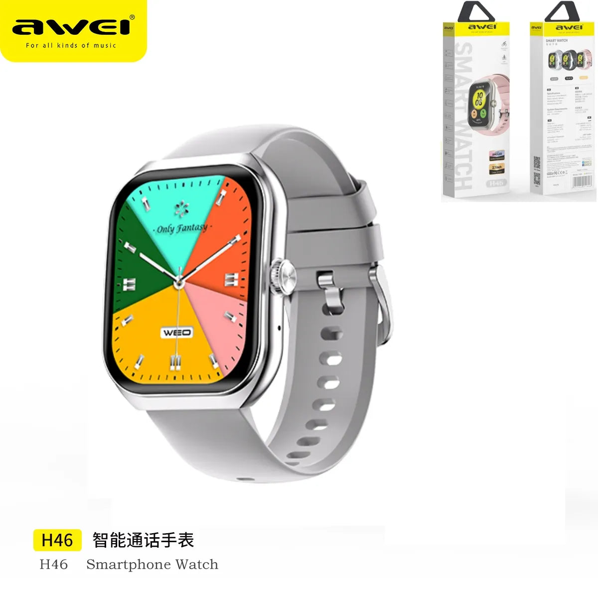 AWEI H46-SI Smartwatch con Chiamata
