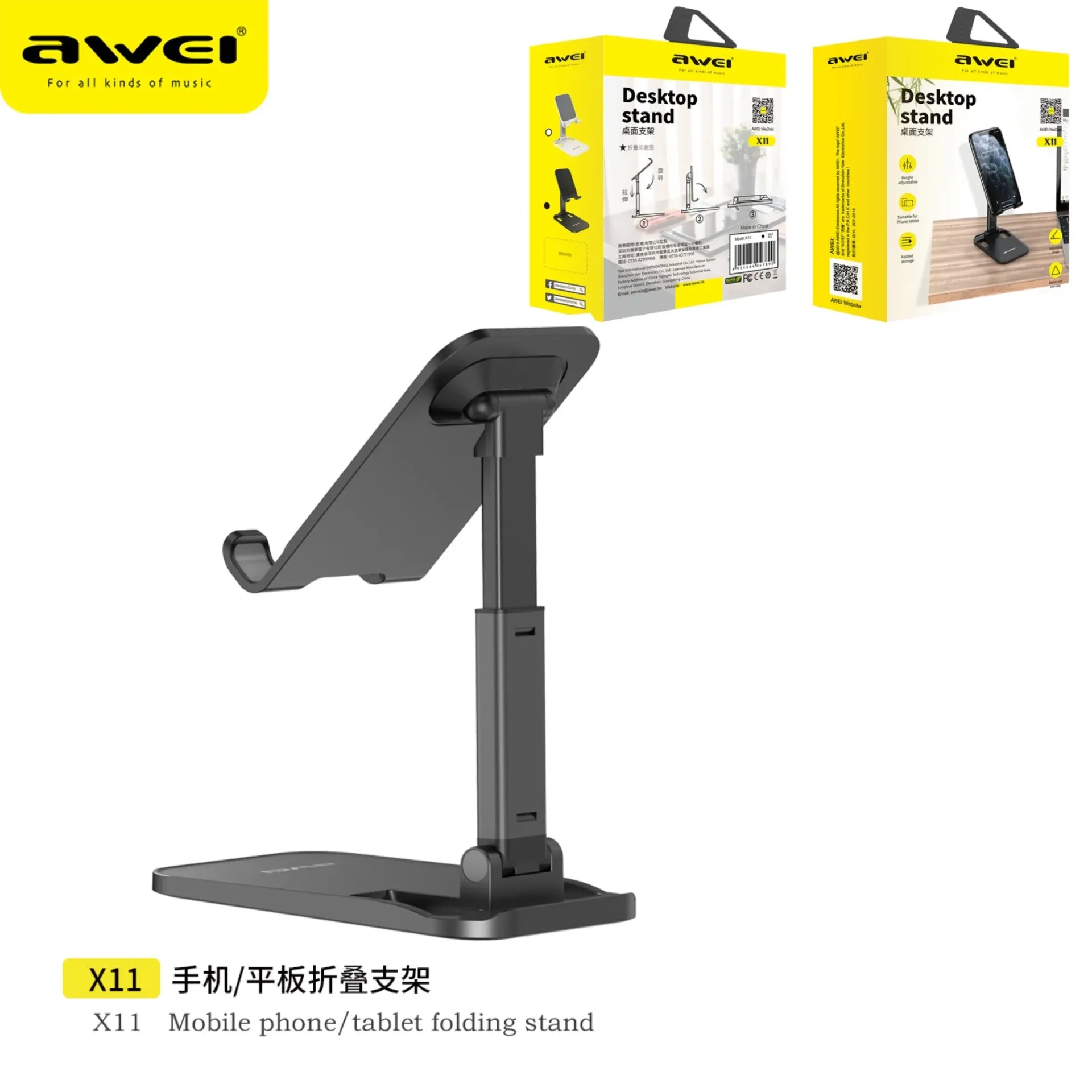 AWEI X11 Supporto Smartphone da Tavolo - Black