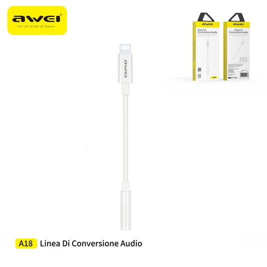 AWEI A18 Cavo Conversione Lightning To 3,5 mm AUX