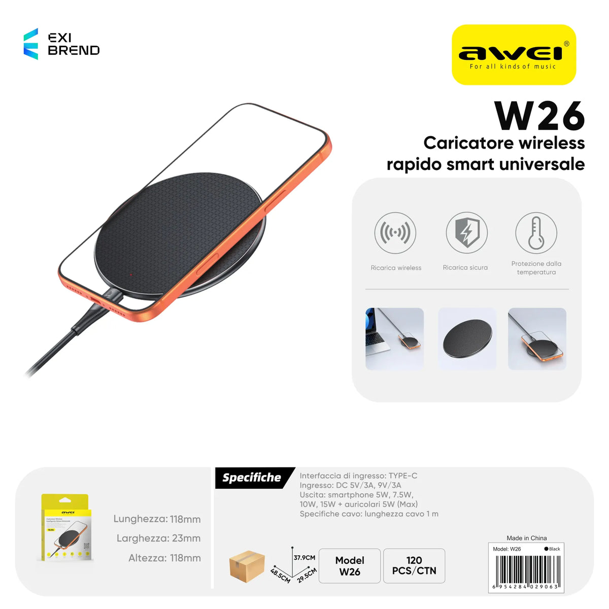 AWEI W26 Caricatore Wireless