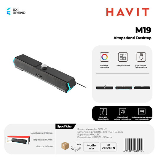 HAVIT M19 Speaker Desktop Design Tutto in Uno
