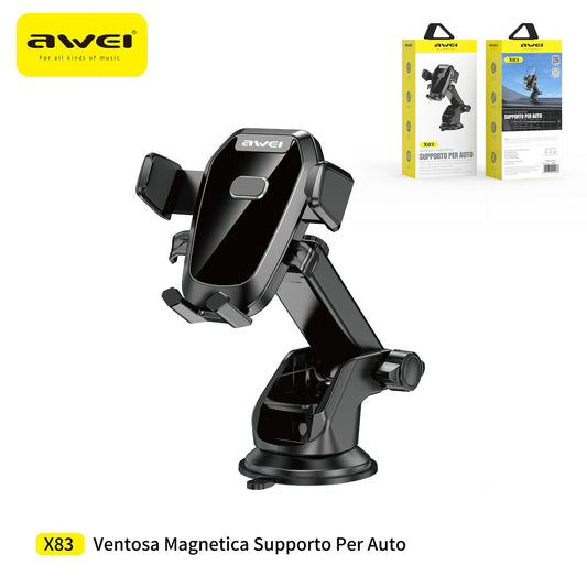 AWEI X83 Supporto Smartphone Auto con Ventosa e Magnetica