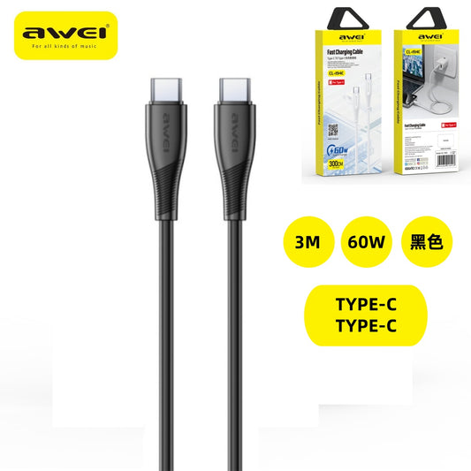 AWEI CL-194CBK Doppio Type-C Cavo 3 m