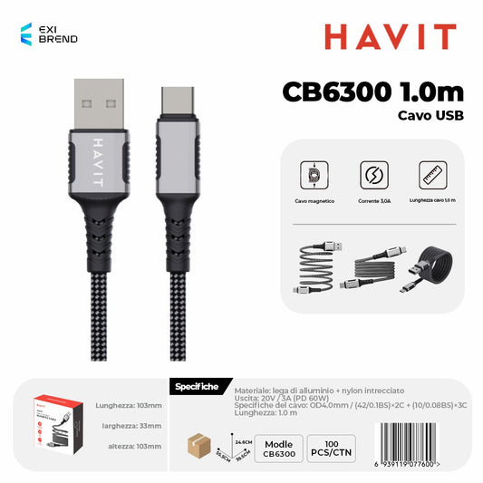 HAVIT CB6300 1 m CB6300 1 m Cavo USB - Black