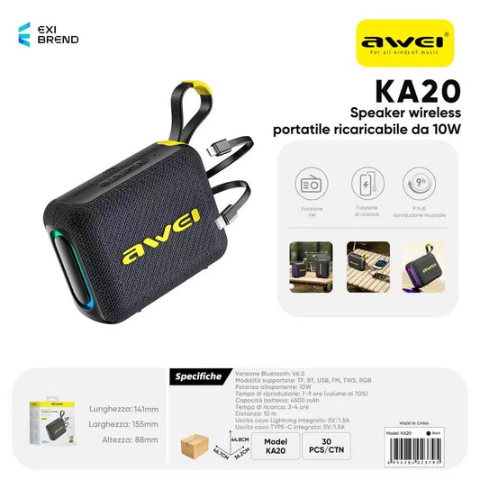 AWEI KA20 2in1 Cassa Portatile Ricaricabile