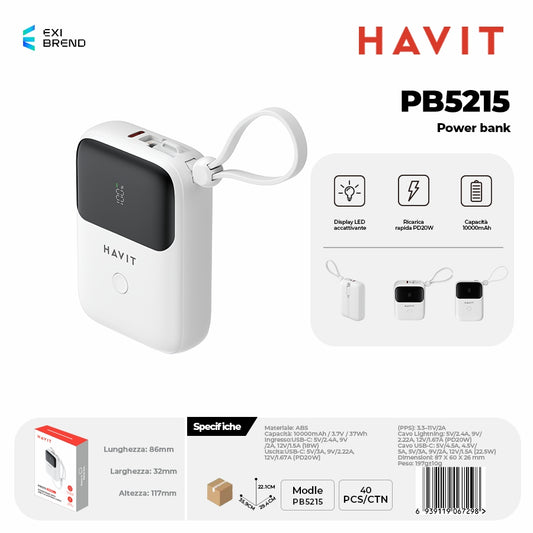HAVIT PB5215 Power Bank - White