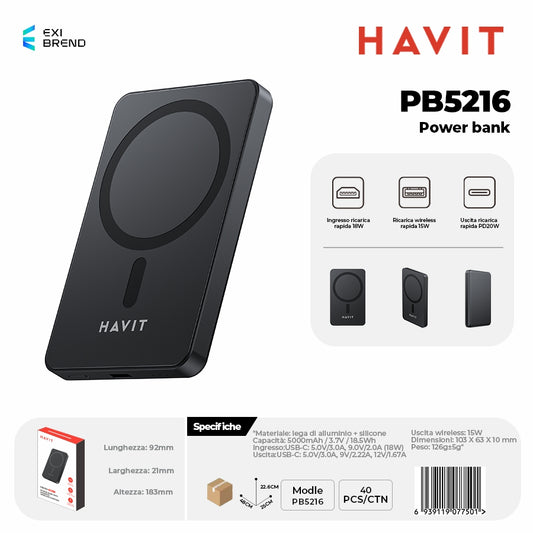 HAVIT PB5216 Power Bank - Black