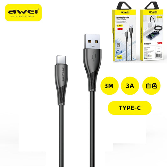 AWEI CL-194TBK Cavo USB a Type-C 3 m