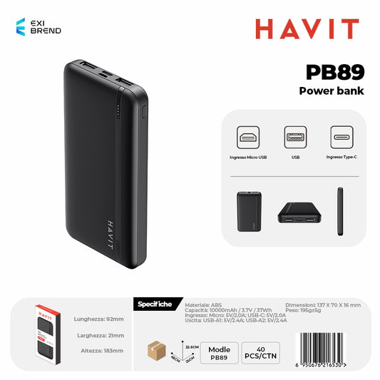 HAVIT PB89 Power Bank - Black