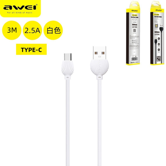AWEI CL-63TWH Cavo USB a Type-C Bianco