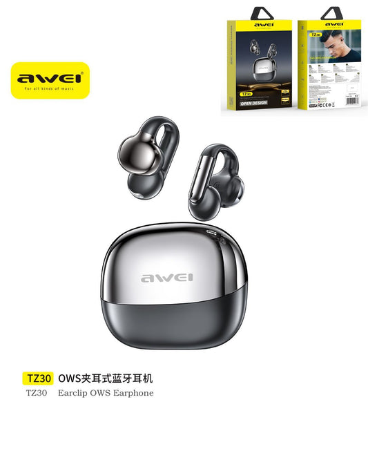 AWEI TZ30 Auricolari Bluetooth a Clip Conduzione Aria Nero