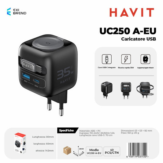 HAVIT UC250 A-EU Caricatore USB