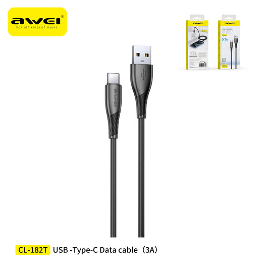 AWEI CL-182TBK Cavo USB-a To Type-C 1 m