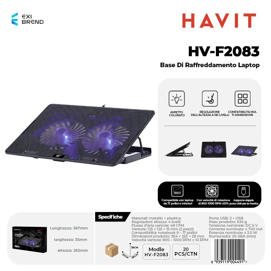 HAVIT HV-F2083 Base di Raffreddamento Laptop