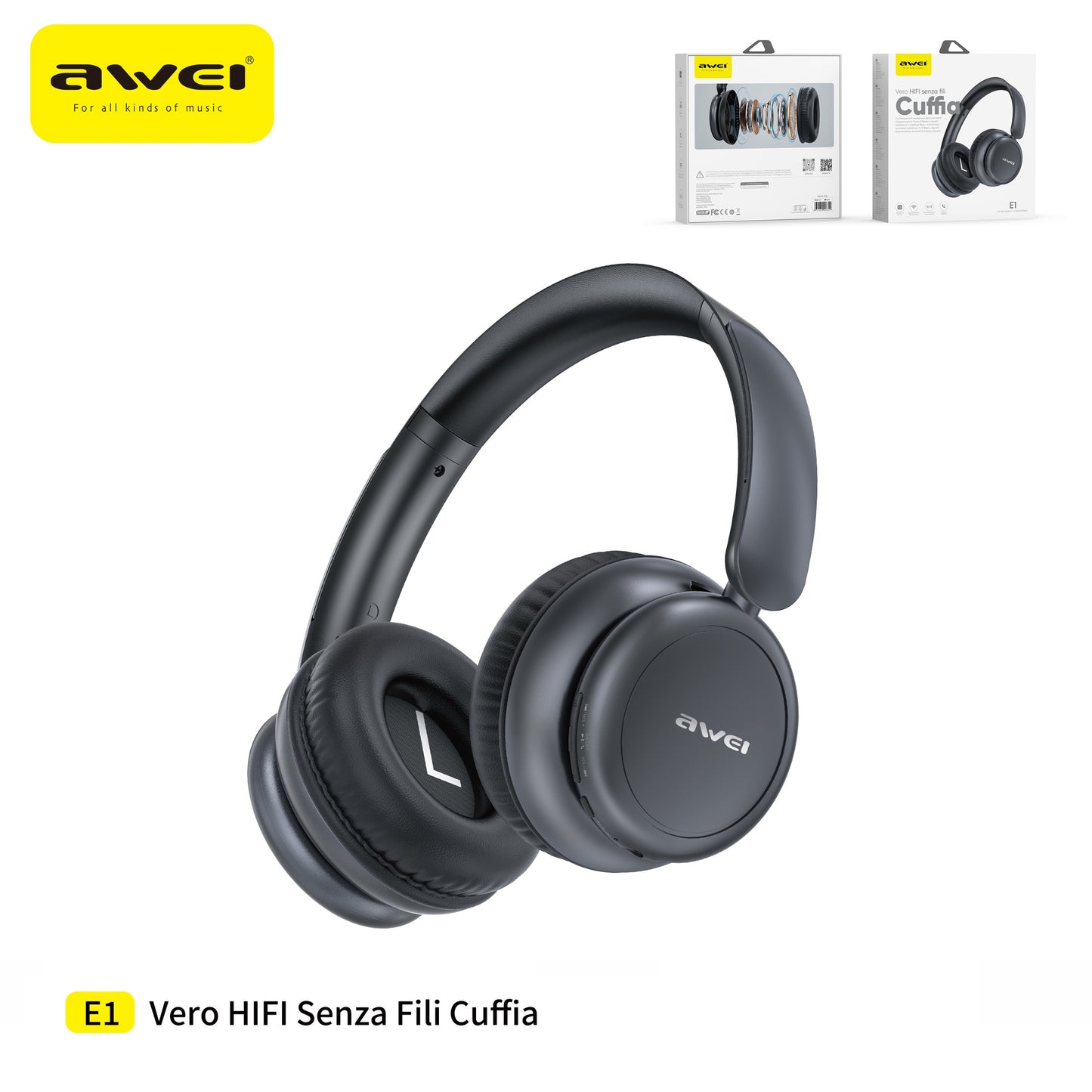 AWEI E1 Cuffie True Wireless Nero