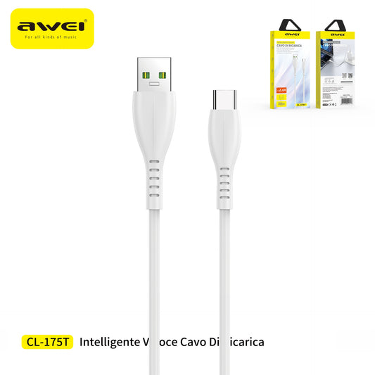 AWEI CL-175TWH-2 Cavo USB a Type-C 2 m 2,4A