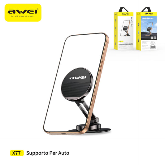 AWEI X77 Supporto Smartphone per Auto con Adesivo e Magnetico Pieghevole